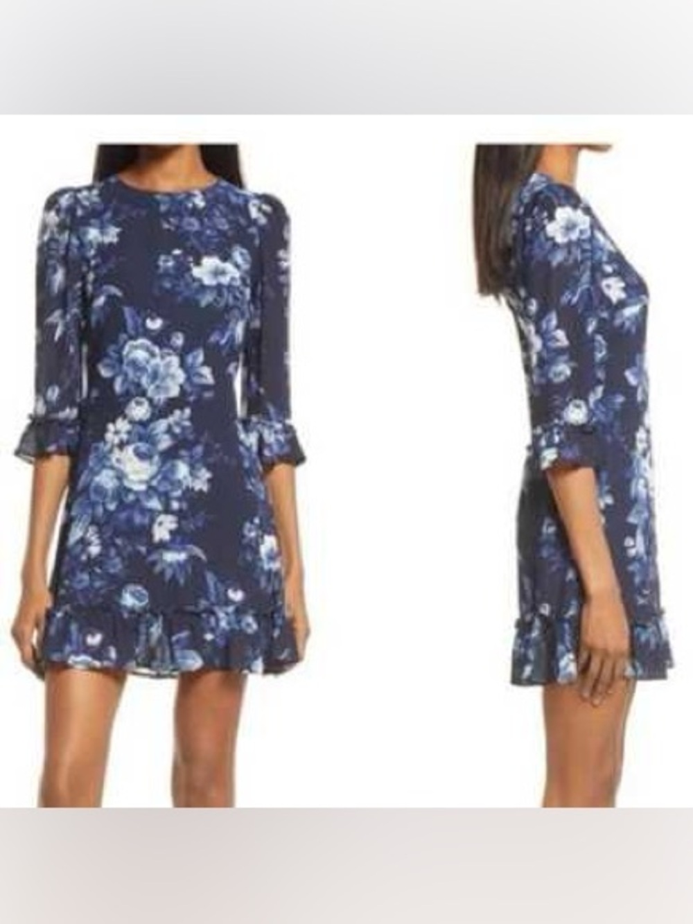 Reformation Doutzen Floral Mini Dress Size 8 Coastal Cottage Feminine